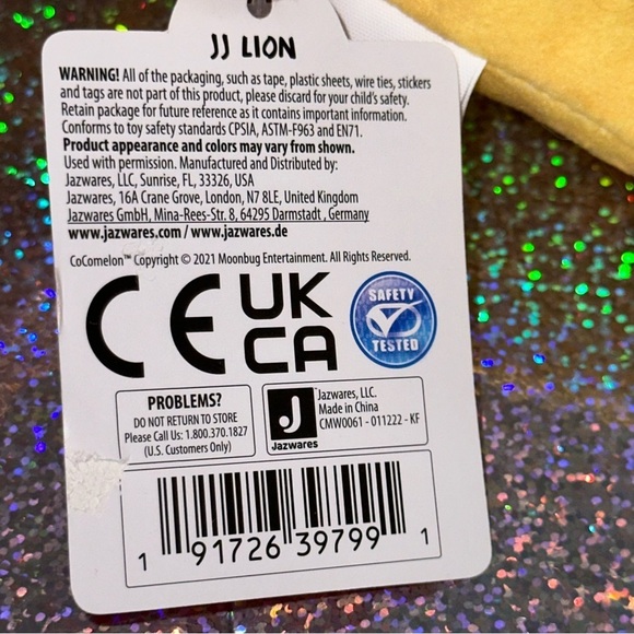 CoComelon JJ Lion Little Plush Doll 8 in. Plastic Face Soft Toy NEW NWT - Picture 15 of 15